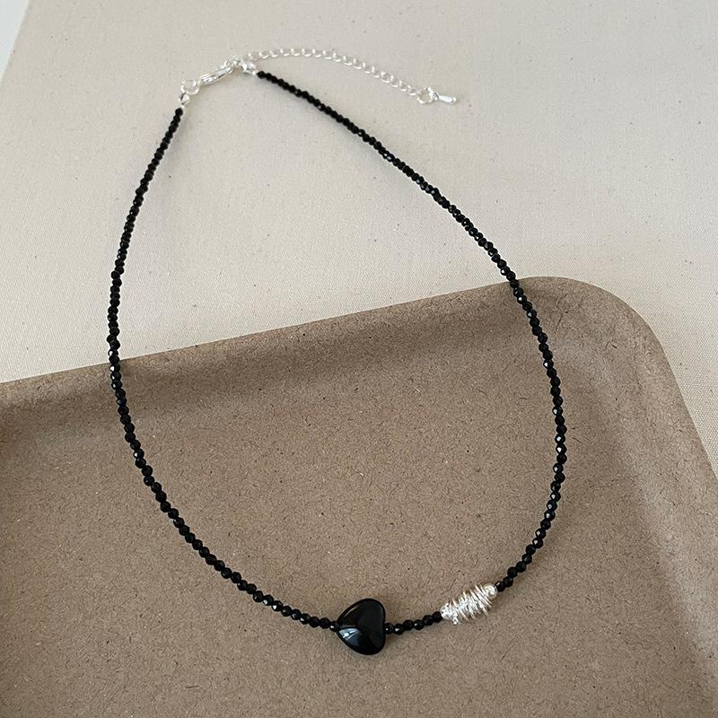 

Черное бисерное ожерелье Love Stackable ожерелье Spice Girl Choker индивидуальность мода темперамент универсальная цепочка на шею ключичная цепочка