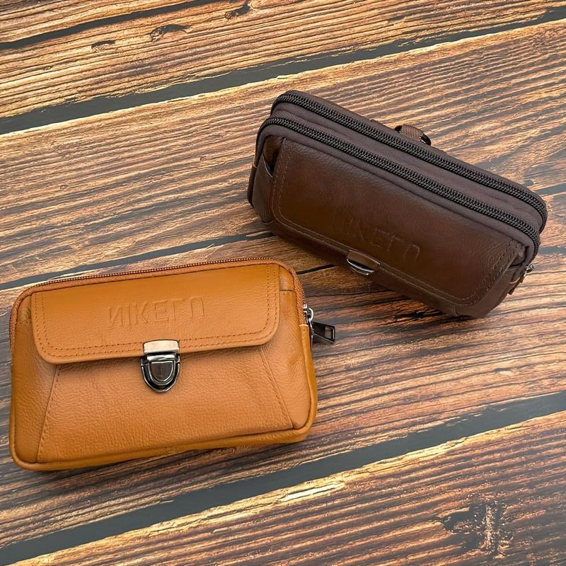 Premium lærtelefonhylster - Stor kapasitet, flerlagsdesign for smarttelefoner | Slitesterk og stilig herre midjepakke