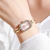 Bling Strass Klein Quadratisch Damen Quarz Uhr Hohl Metall Armband Elegant Damen Kleid Armbanduhr