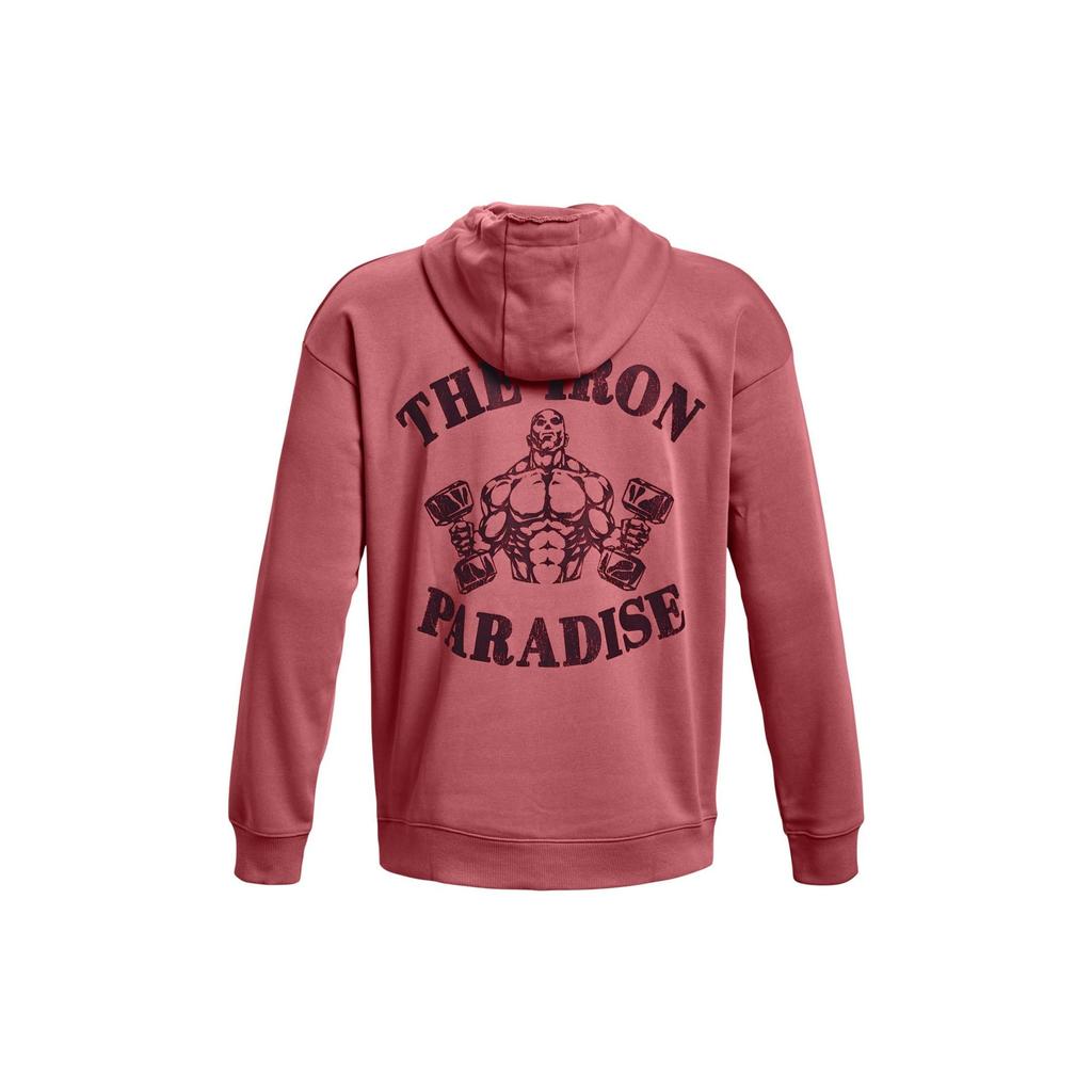 Under Armour Graphic Print Sports Drawstring Hoodie Men Hoodies Red 1373562-600