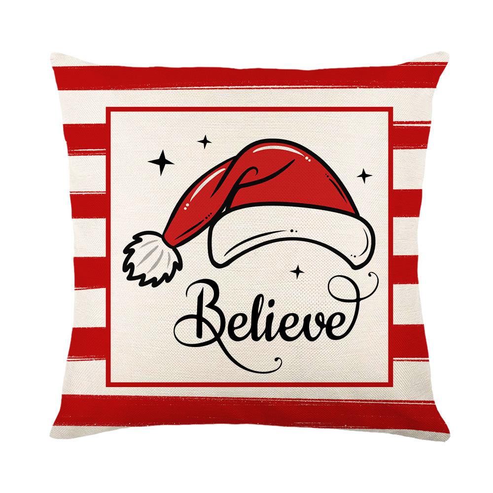 New Christmas Pillow Case Polyester Printed Holiday Festive Home Sofa Pillow Cushion