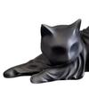 Black Ghost Cat Statue Resin Halloween Ghost Cat Figurine Gothic Feline Sculpture