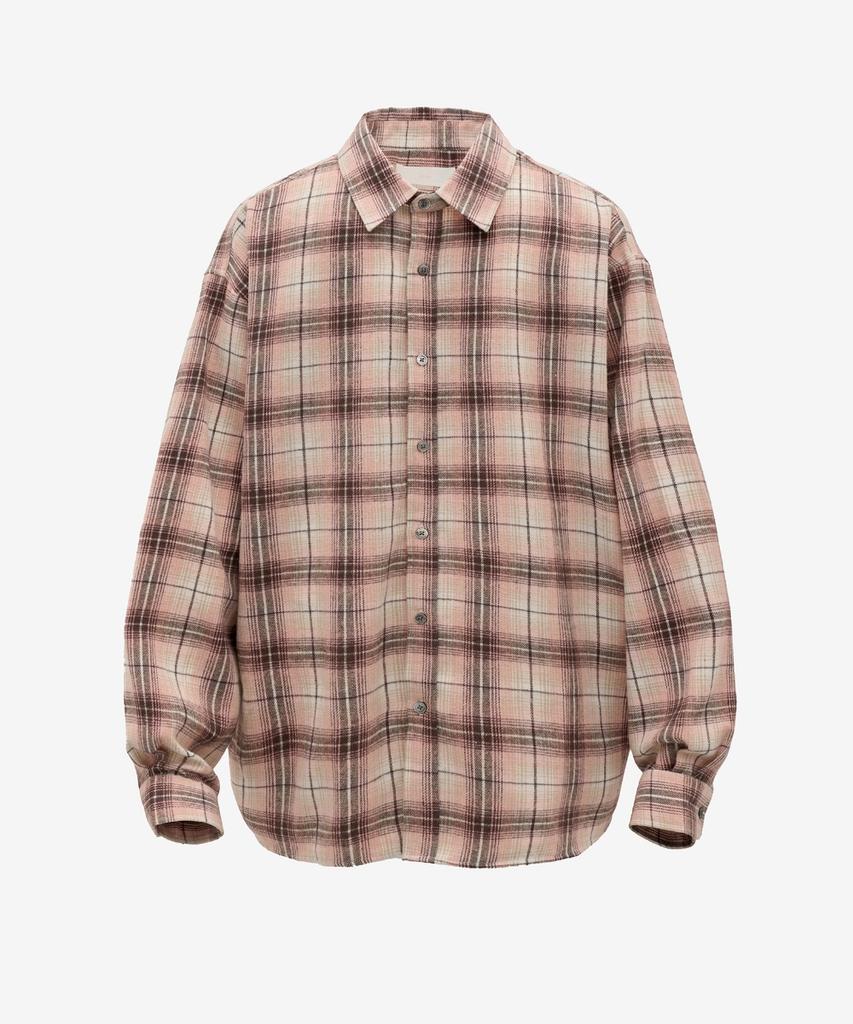 MINAV Flannel Over Check Shirt [Coral Beige]