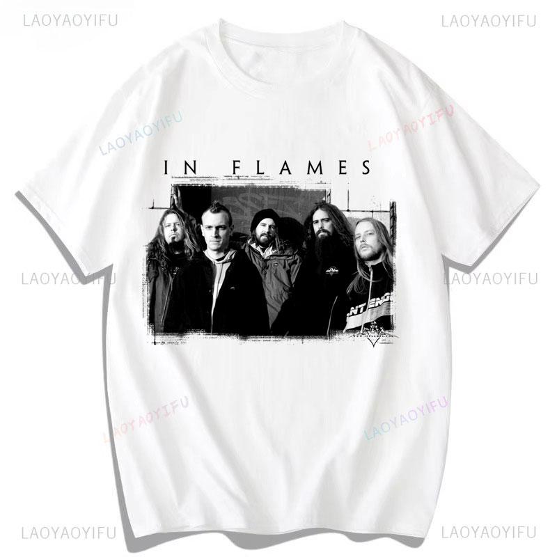 

In Flames Metal Band t shirt Hip Hop Streetwear Harajuku cheap material polyester short sleeve Unisex clothes S