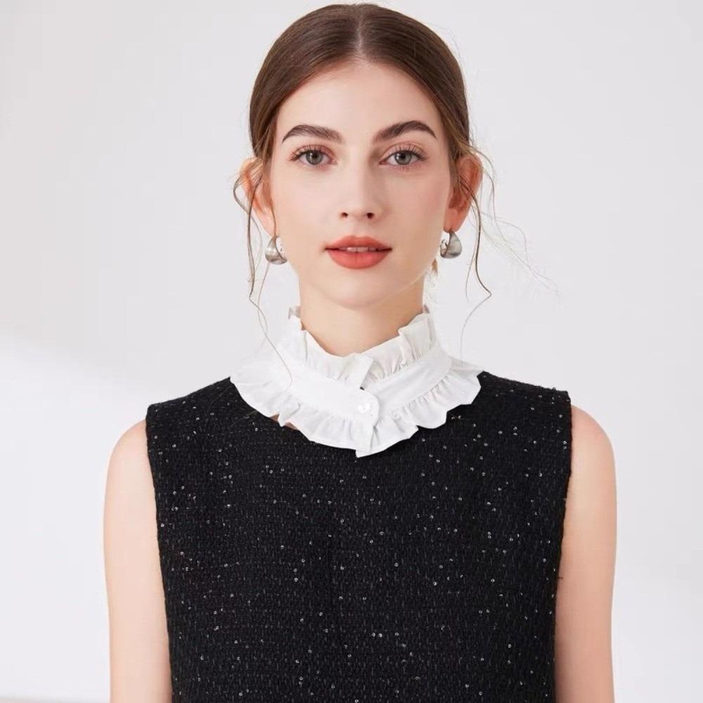 Stand Collar Ruffled Detachable Collar Polyester Decorative Neck Ruff For Women