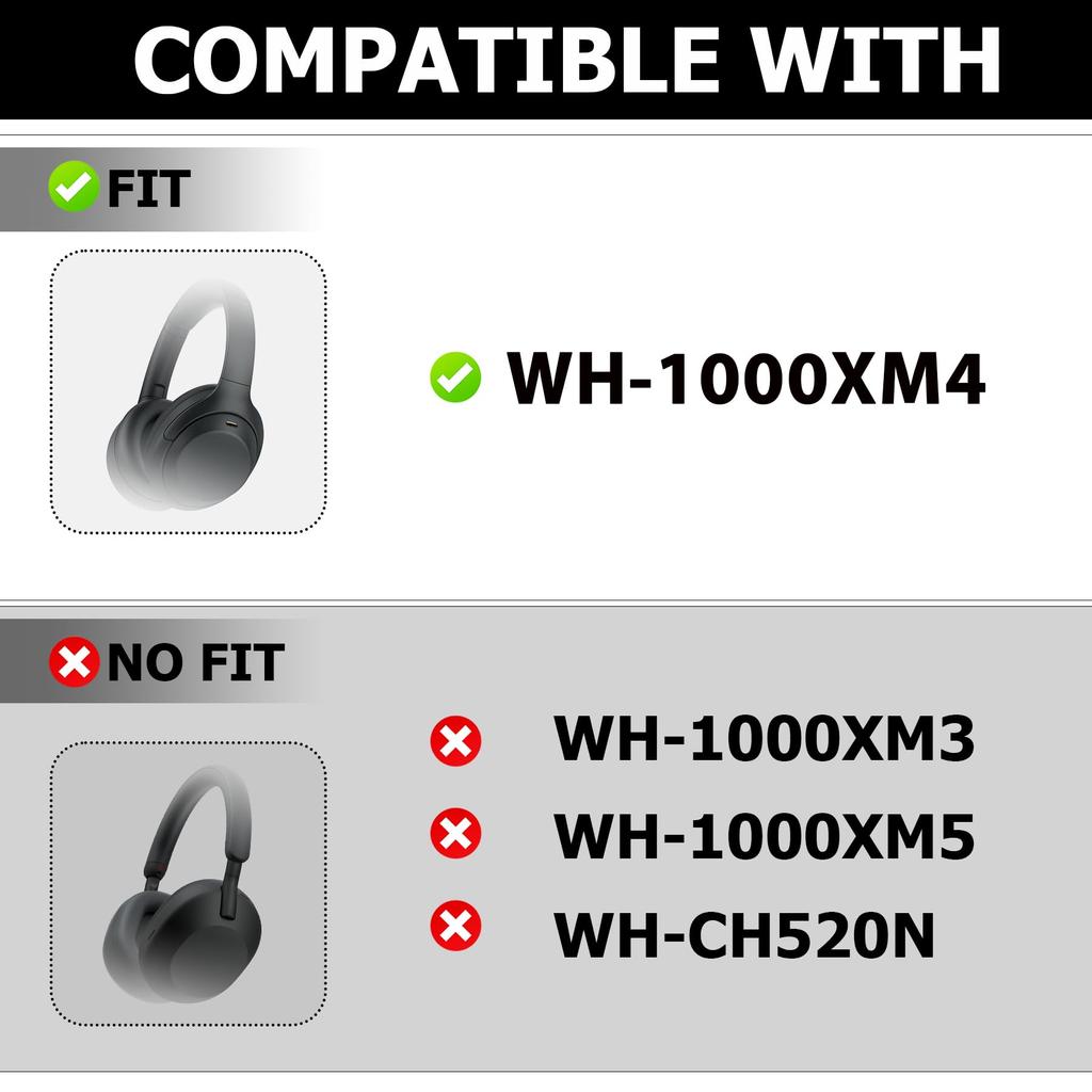 Umvowuxa Replacement Ear Pads Compatible with Sony Soft Protein Leather WH-1000XM4 Headphones, (Champagne Gold)