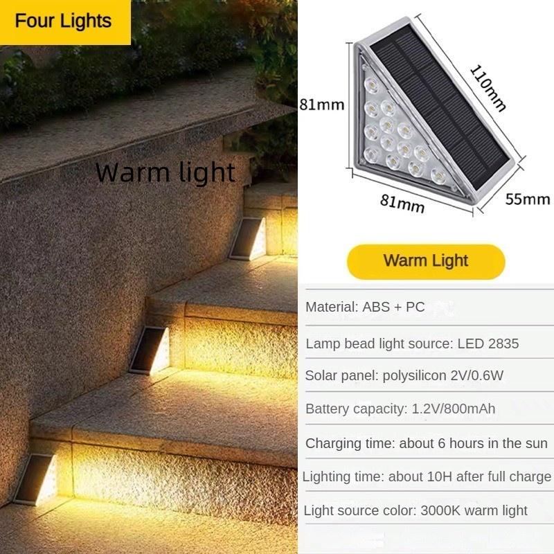 80 * 80 * 55mm Atmosphere decoration Lamp Courtyard Bright  Anti-theft Solar Staircase Lighting Device Outdoor Waterproof Staircase Lights
