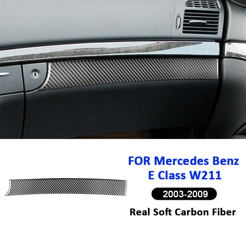 Kohlefaser Auto Armaturenbrett Panel Aufbewahrungsbox Zierleiste Innenraum Dekoration Aufkleber Für Mercedes Benz E-Klasse W211 2003-2009