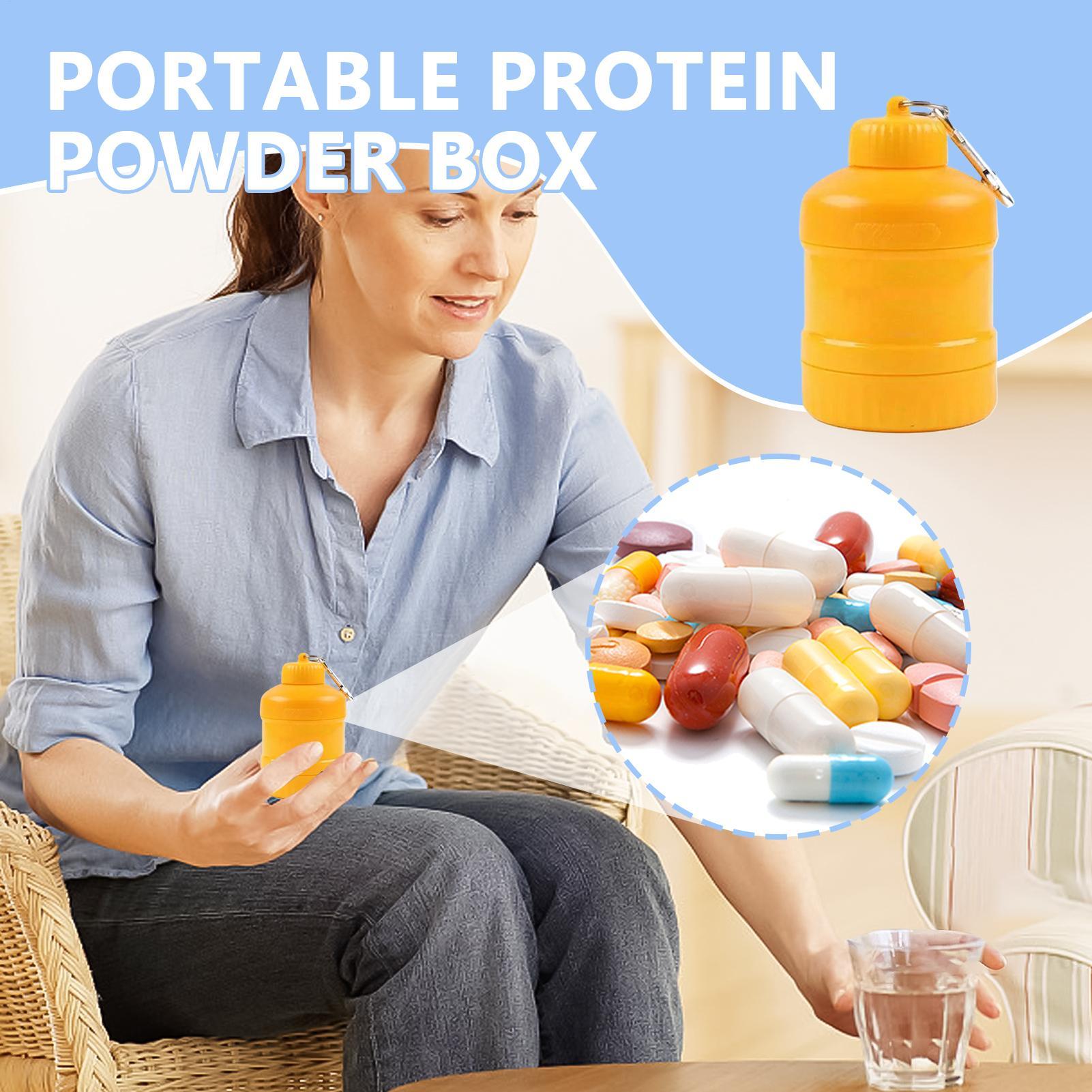 

Small Powder Container With Carabiner Travel Container For Powder Storage Bottle Shaker Bin Insulated Canister Leak-Proof For жёлтый