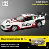 1/32 Scale Maserati GranTurismo MC GT4 Alloy Metal Diecast Model Car Sound & Light Pull Back Birthday Gift Hobby Collection Adult Good