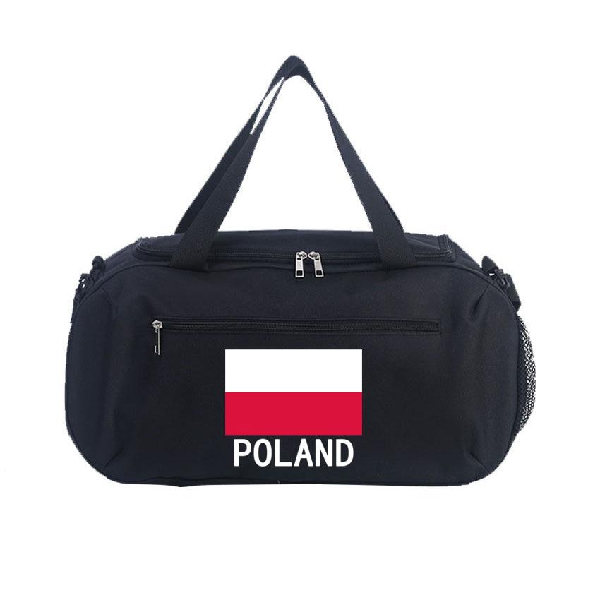 Dry Wet Separation Bags Multifunctional Fitness Training Bag Poland Flag Printed Wear-resistant Pockets Yoga Gym Basketball Bag