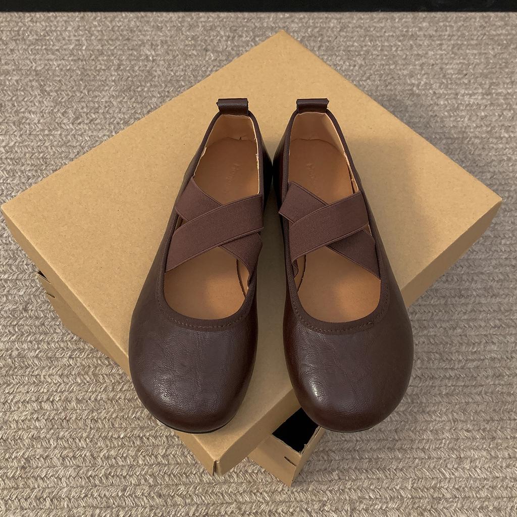 Queen Fan Black Retro Light Mouth Flat-soled Single Shoes Women's 2025 New Autumn Skirt Soft-soled Mary Jane Shoes