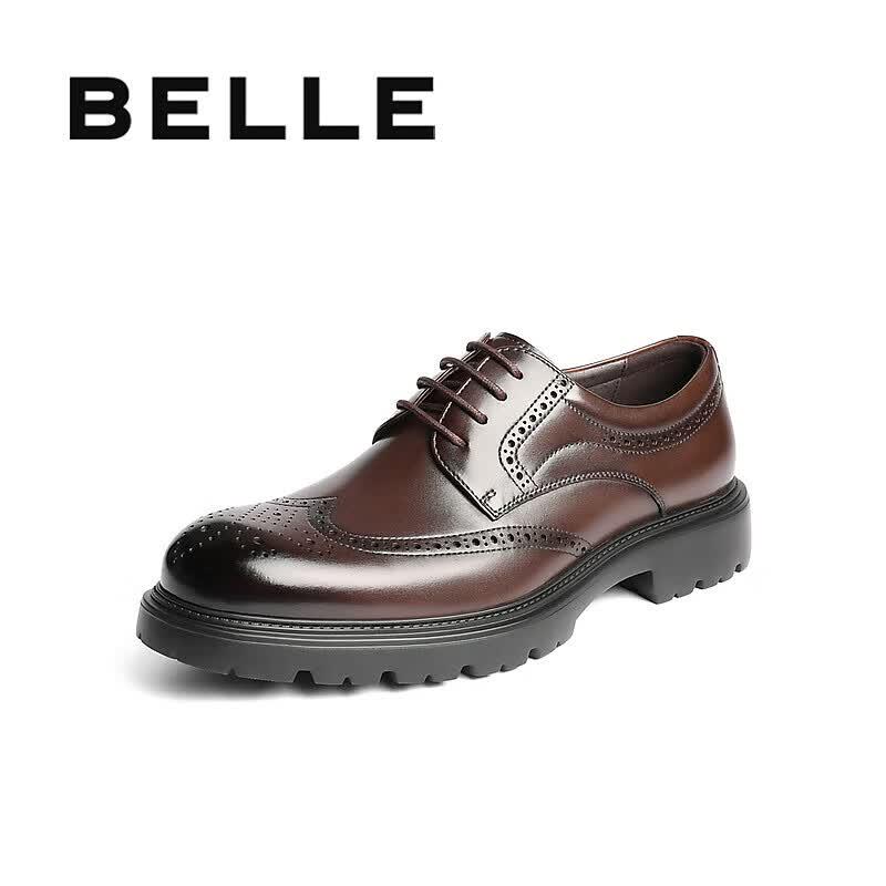 Belle Men s Genuine Leather Brogue Business Derby Shoes 41