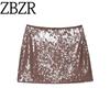 Za Export New Arrival Women's Clothing ZR Fashion Style French Fashion Sequin Easiest for Match Mini Skirt 3920104 700