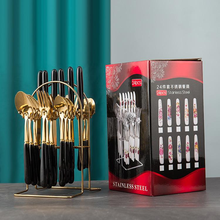 

Товары керамическая ручка 24 предмета нож вилка ложка нержавеющая сталь столовые приборы в стиле вестерн подарочный набор из 24 предметов