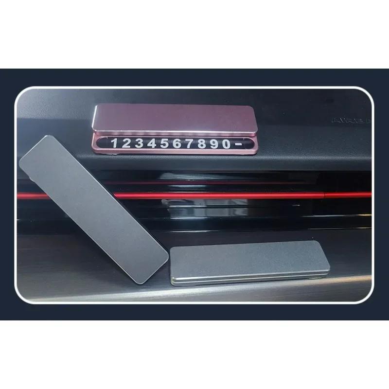 Universal Hidden Phone Number Card Car Temporary Parking Plate Metal Car-styling Auto Accessories