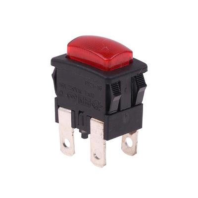 Červený 4-pinový 16A Samozamykací Zapnutý Vypnutý Kolískový spínač Ps21-16 So Svetlom Ohrievač Elektrický Dotykový Spínač Pre Vysávač Naparovač Odevov