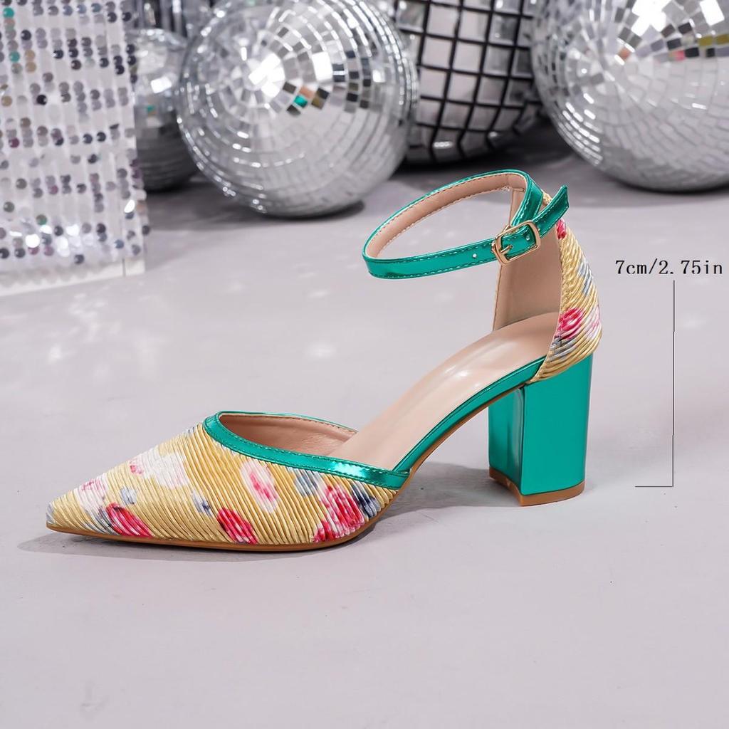 Cross-Strap Pointed-Toe Stiletto: Stylish, Versatile Chunky Heel Sandals - Comfortable European & American Design Women's Shoes