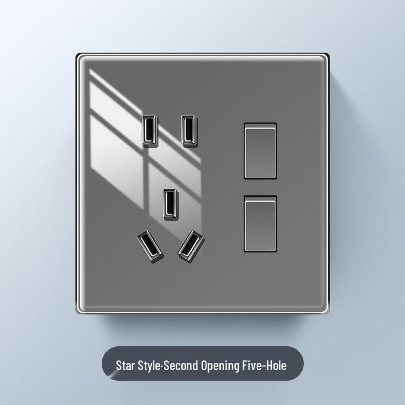 Star Series Glossy 86 Type Dual-Control Switch Socket Set