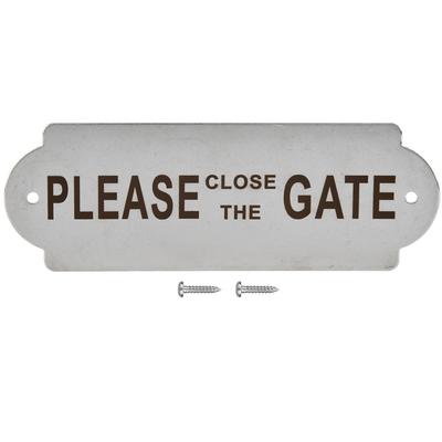 Stainless Steel Fence Post Garden House Home Door Gate Toilet Warning Sign Board with Install