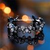 Charm Female Crystal White Butterfly Open Adjustable Ring Black Gold Color Vintage Zircon Stone Wedding Jewelry For Women