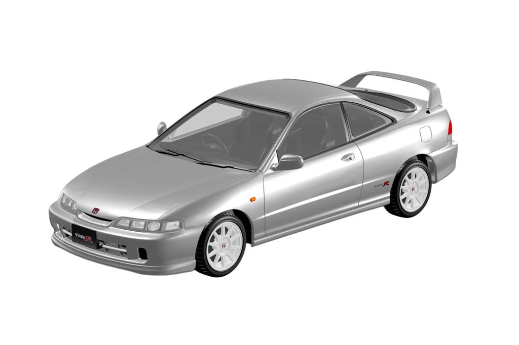 Aoshima Bunka Kyozai Rakupla Snap Kit Honda DC2 Integra Type R Silver Scale Plastic Model (AOSHIMA) No. 22-VS (Borg Metallic) 1/32 Pre-Colored