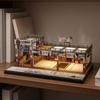 Miniature Parking Workshop 1:64 Scale DoubleLayer Model Rooftop Railings Garage Building