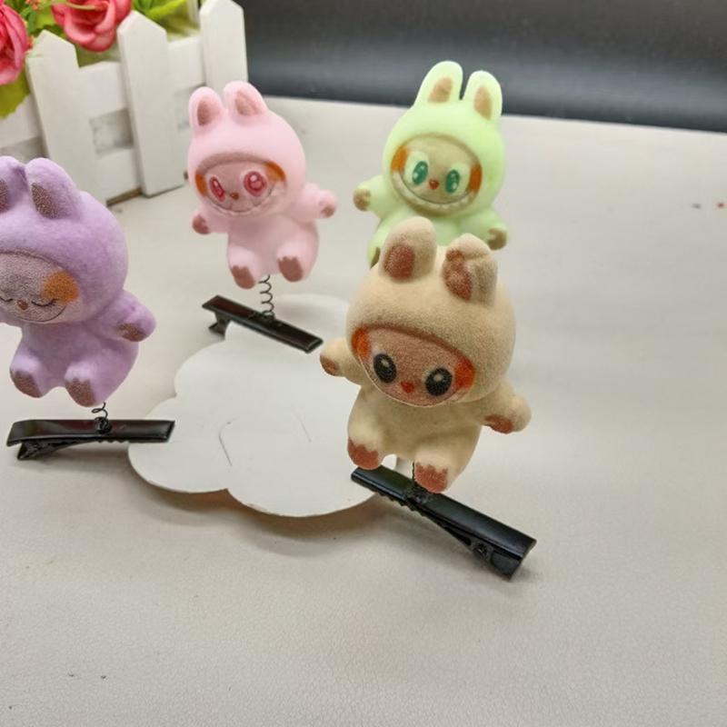 5 Buc. Clipsuri de Păr 3D Labubu Clipsuri de Păr cu Arcuri Desen Animat Plus Păr Ace de Păr Bricolaj Clip Cioc de Rață Accesorii de Păr pentru Copii