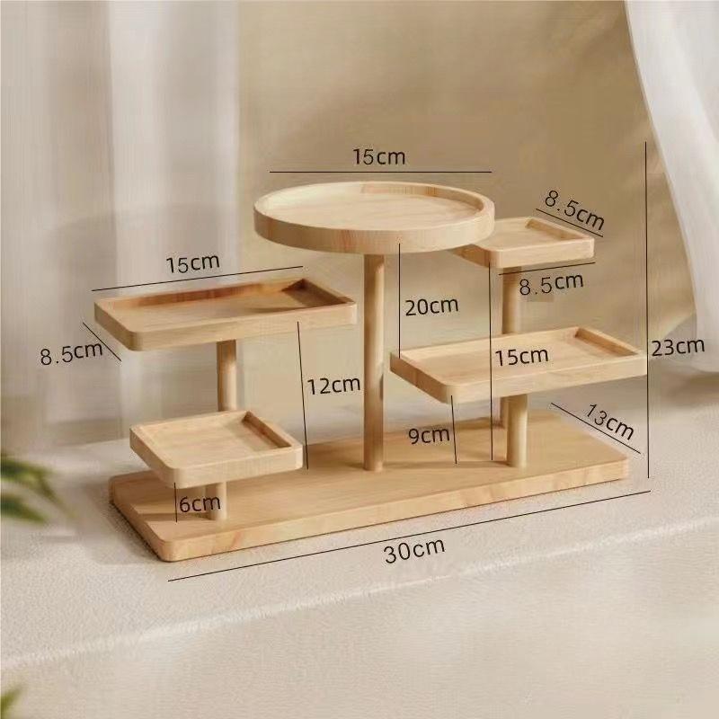Solid Wood Step Jewelry Display Stand: Creative Tiered Organizer for Rings, Earrings & Accessories Stylish Vanity Shelf & Boutique Display Rack