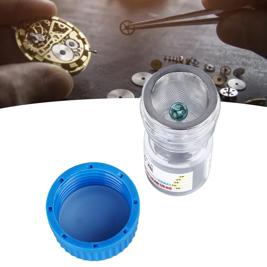 7066 8981   Verdampferflasche Schmaler Flaschenhals Flüssigkeitsverteilung Verflüchtigungsschutz Uhrenreparaturwerkzeug für Uhrwerkkomponenten