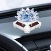 Reflective Rotating Crystal Lotus Figurine Solar Powered Car Air Fragrance Diffuser  Perfume