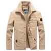 Winter Velvet Thickened Lapel Warm Jacket Middle-aged and Young Loose Large Size Outdoor Tooling Jacket Men