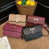 Woven texture bag women's new niche versatile foreign style small square bag fashion chain bag single shoulder messenger bag