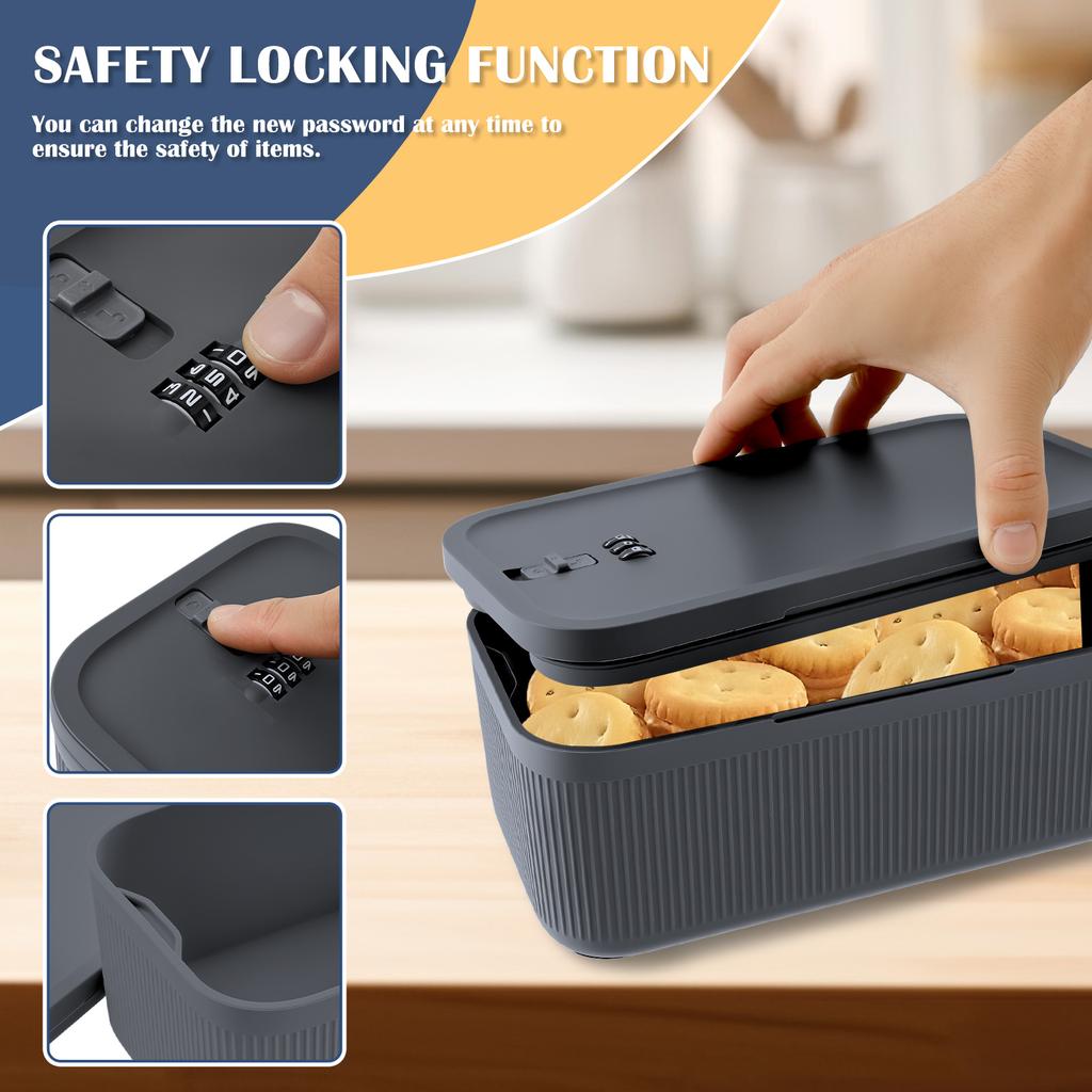 Medication Password Locking Box Versatile Safe Small Lockable Storage Box for Home Office Travel Medicine and Food Organizer