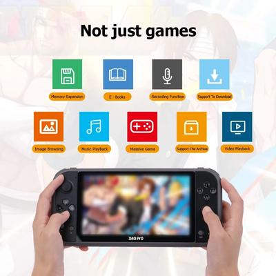 Consola de videojuegos Retro portátil X40 Pro, videojuego HD de 7 pulgadas, reproductor Mp4 de doble balancín, tarjeta Tf para juegos Gba/nes