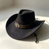 Popular Western Cowboy Hat Men's and Women's Retro Ethnic Style Big-brimmed Knight Hat Suede Cowboy Hat