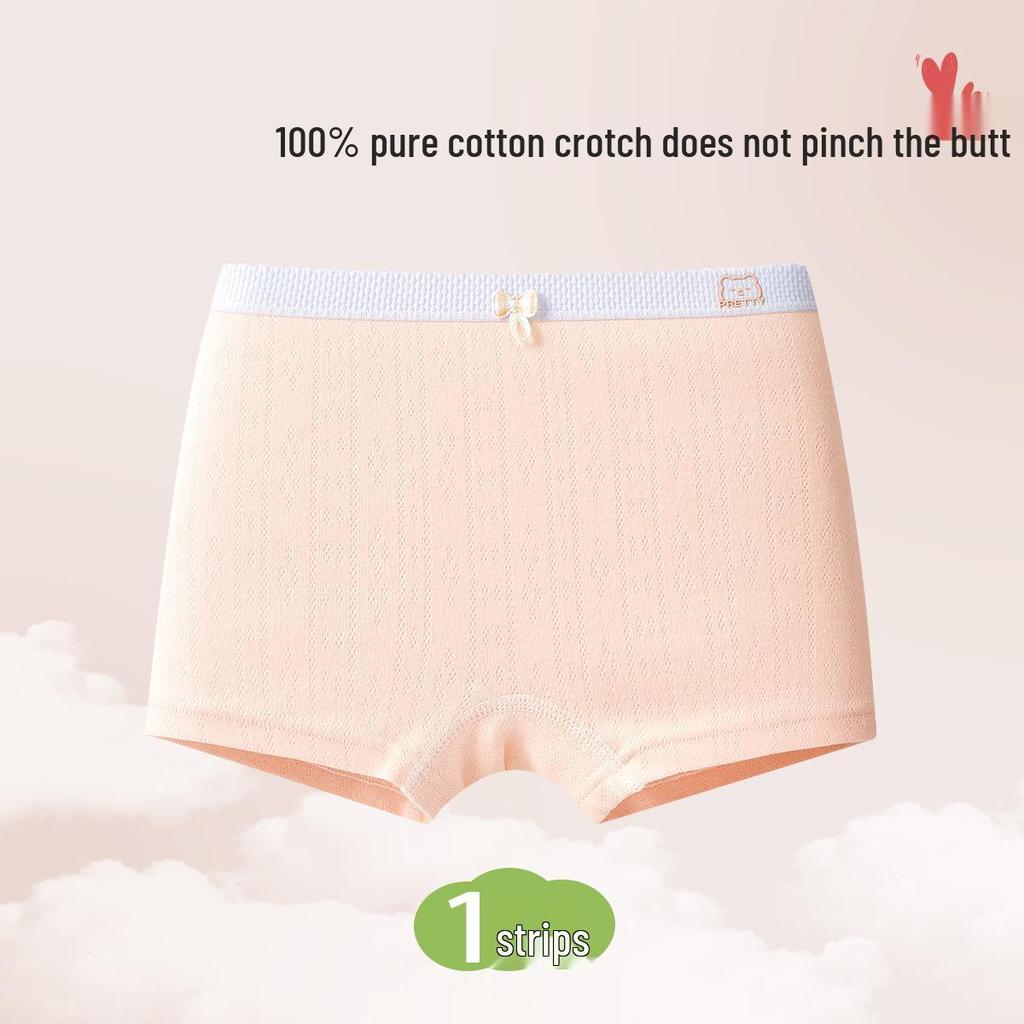 Girls' Antibacterial Cotton Boxer Briefs for Kids, Ages 7-14