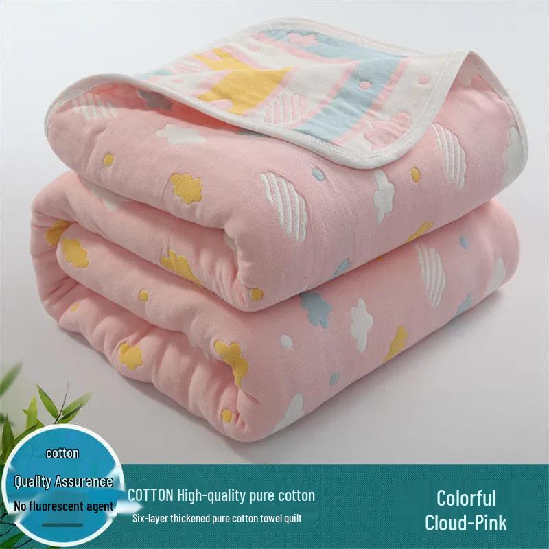 Soft Pure Cotton Gauze Quilt: Baby Swaddle, Stroller & Sofa Blanket