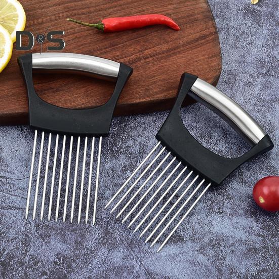 Zwiebelhalter zum Schneiden, Zitronenschneider, Lebensmittelschneider, Assistenzwerkzeug, multifunktionales Küchengerät für Obst, Gemüse und Fleisch