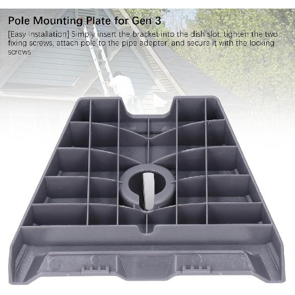 Flat Pipe Adapter, Gen 3 Pole Mount Internet Kit Satellite Standard Dish Bracket, V3 Mount Plate Roof Mounting Holder, Up To Inner Diameter 39mm