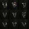 Punk Tassel Brooch Love Butterfly Chain Paper Clip Multi Element Retro Pants Chain Cool Hip-Hop Gothic Brooches Accessories