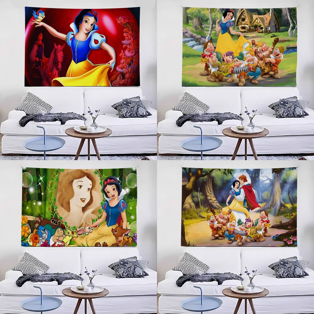 Classic Anime SsnowWhiteS Cute Tapestry Wall Hanging Tapestry Art Deco Blanket Curtain Hanging At Home Bedroom Living Room