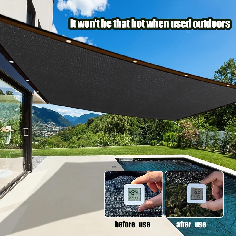 Durable Black UV Protection Canopy - Outdoor Sun Shade Net - Multiple Sizes Available for Travel, Picnics, and Pools