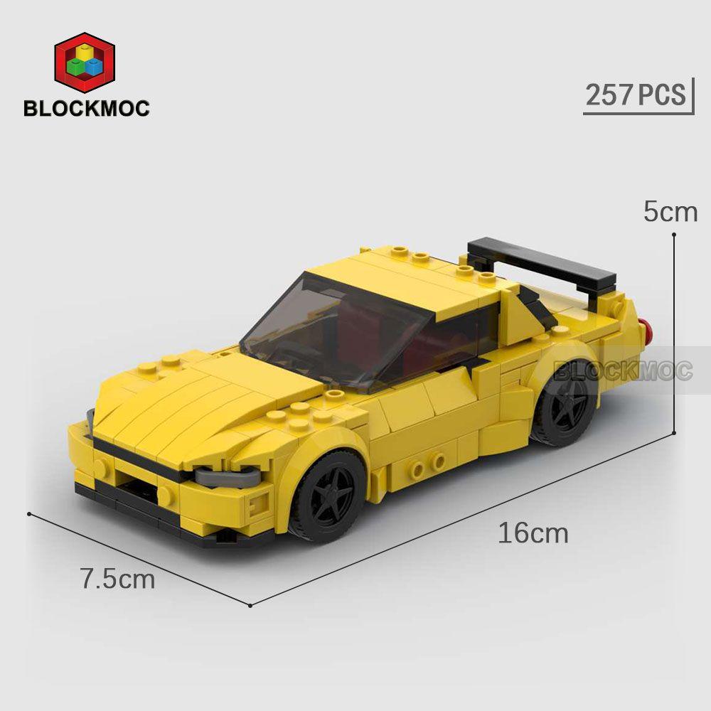 MOC Blocks JDM Fasted Furious Skylinec Gtr R34 S14 350Z R32 GT-R 240z Initial D Racing Sports Car Speed Racer Blocks Toys Boys