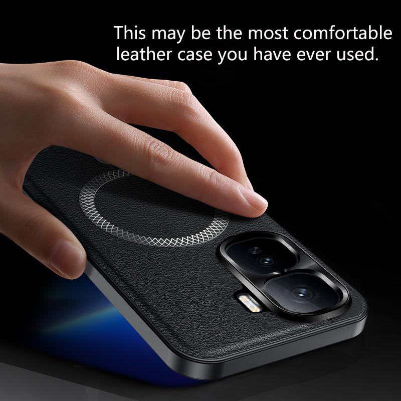 For Vivo iQOO NEO 10 Case Magnetic Elegant Leather Wear-Resistant Lens Fully Covered Non-Slip Grip Edge Cover Shell