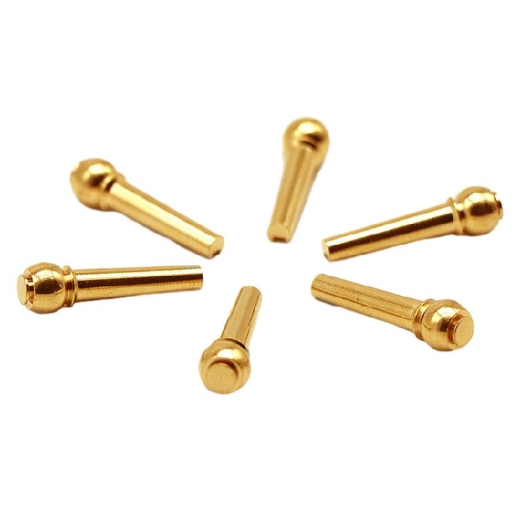 Pack of 6 Guitar Bridge Pins Brass Endpin for Acoustic Guitar 6 Strings Nail