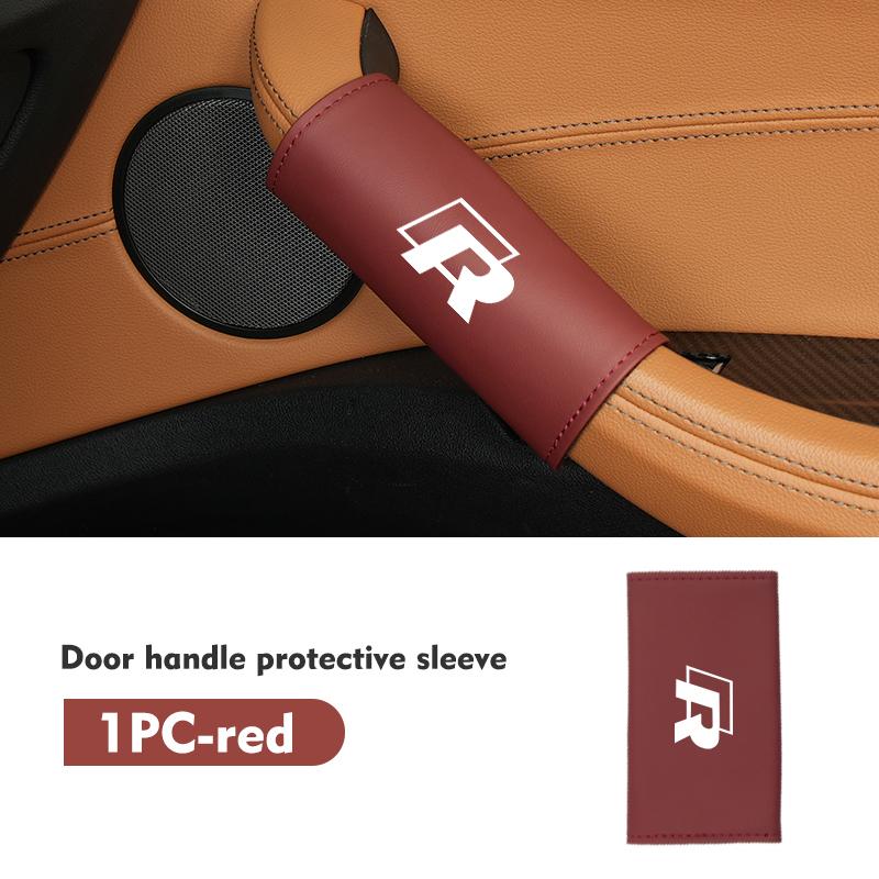 2pcs Car Door Handle Cover Leather Auto Door Knob Protector For Volkswagen VW Golf Jetta Passat mk4 mk5 mk6 CC B5 B6 B7 Golf 4 zk0