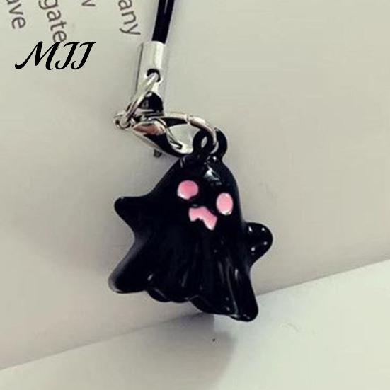 Ghost Keychain Pendant Cartoon Shape Halloween Party Charm Phone with Lanyard Backpack Accessories