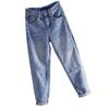 Unisex High-Waisted Korean Style Ripped Jeans: Slimming Nine-Point Harem and Small Leg Fit, 2026 Casual Fashion.