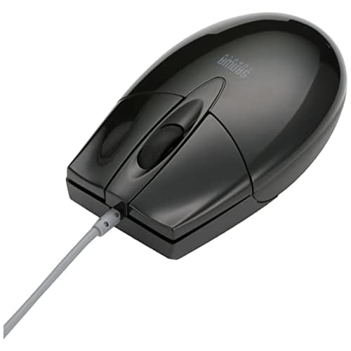 Sanwa Supply Wired Blue LED Mouse (USB-PS/2 Conversion Adapter Included) Black MA-BL3UPBKN